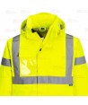 Parka con membrana PU impermeable monocolor alta visibilidad color amarillo flúor