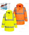 Parka con membrana PU impermeable monocolor alta visibilidad color naranja flúor