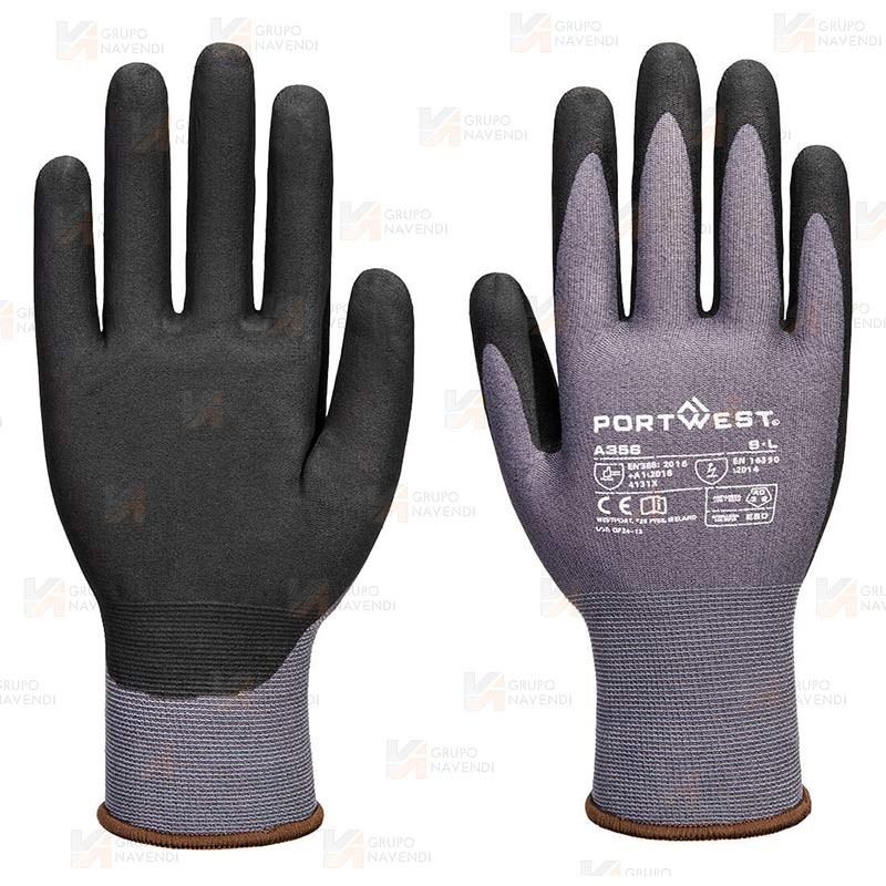 Guantes ESD muy finos de espuma de nitrilo, antideslizante y antiestático