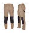 Pantalón laboral multibolsillos con refuerzos de cordura color beige