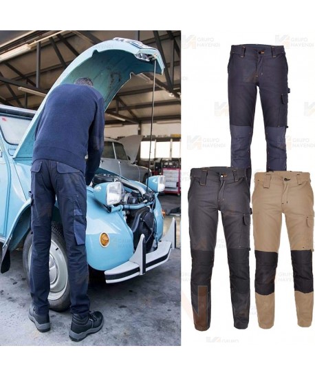 Pantalón laboral multibolsillos con refuerzos de cordura