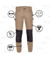 Pantalón laboral multibolsillos con refuerzos de cordura color beige
