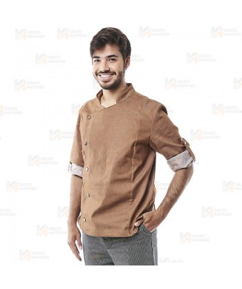 Chaqueta de cocina con tejido elástico y espalda Coolmax -Hombre-