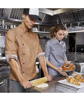 Chaqueta de cocina con tejido elástico y espalda Coolmax -Hombre-