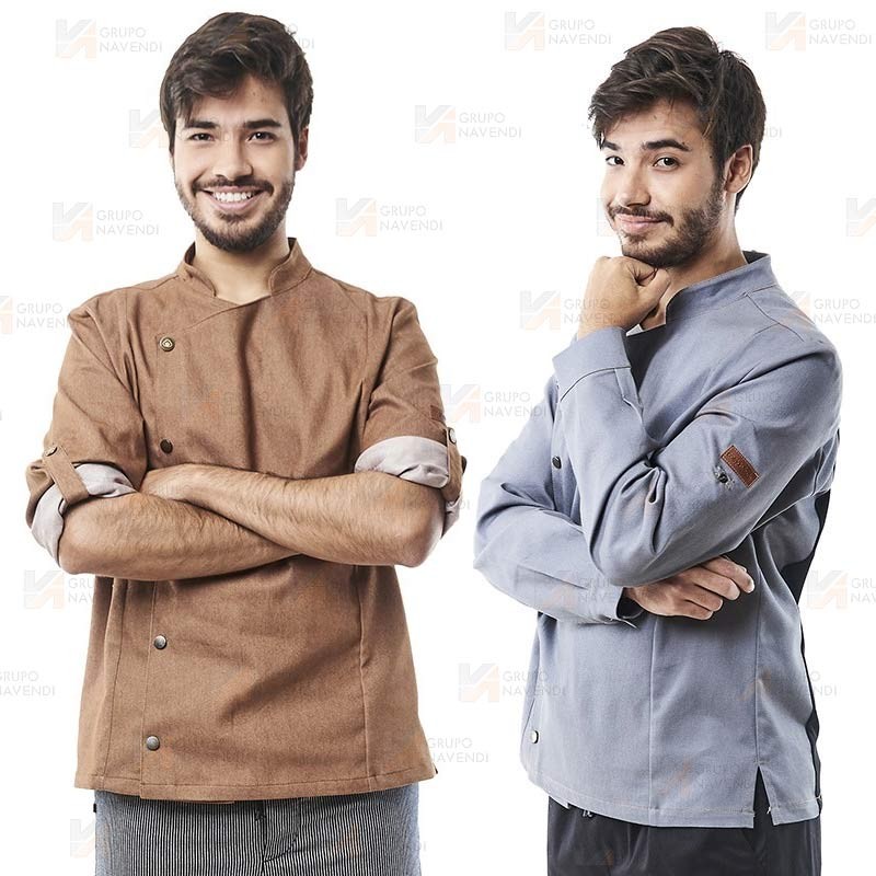 Chaqueta de cocina con tejido elástico y espalda Coolmax -Hombre-