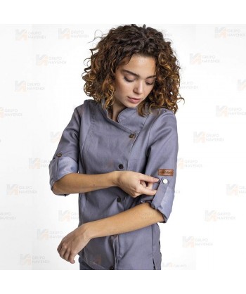 Chaqueta de cocina con tejido elástico y espalda Coolmax -Mujer-