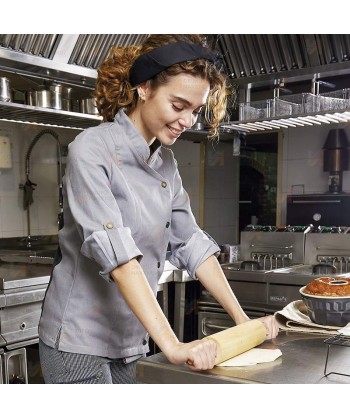 Chaqueta de cocina con tejido elástico y espalda Coolmax -Mujer-