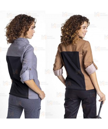 Chaqueta de cocina con tejido elástico y espalda Coolmax -Mujer-