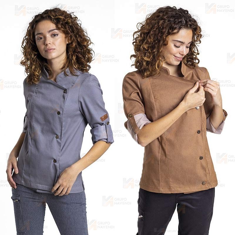 Chaqueta de cocina con tejido elástico y espalda Coolmax -Mujer-
