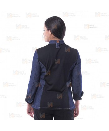 Chaqueta de cocina con tejido elástico y espalda Coolmax -Mujer-