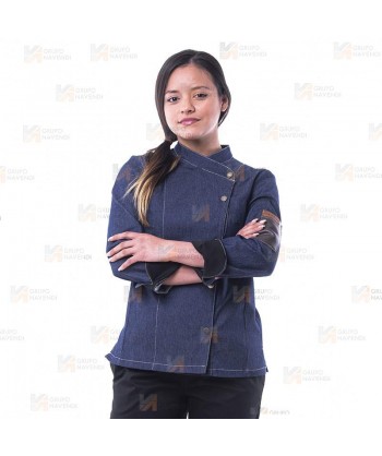 Chaqueta de cocina con tejido elástico y espalda Coolmax -Mujer-