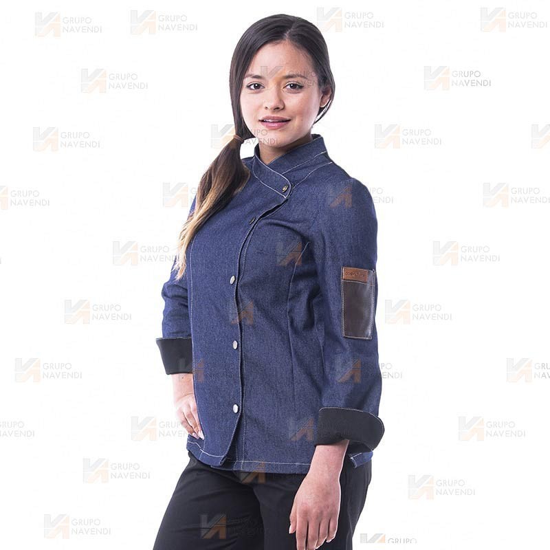 Chaqueta de cocina con tejido elástico y espalda Coolmax -Mujer-
