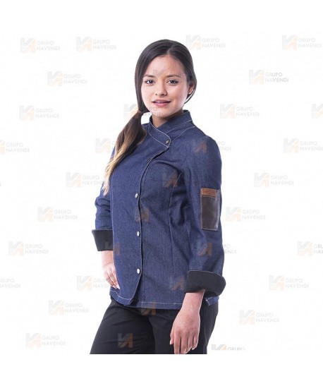 Chaqueta de cocina con tejido elástico y espalda Coolmax -Mujer-