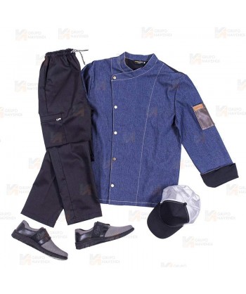 Chaqueta de cocina con tejido elástico y espalda Coolmax -Hombre-