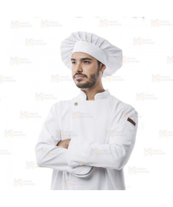 Chaqueta de cocina con tejido microfibra y espalda Coolmax -Hombre- color blanco