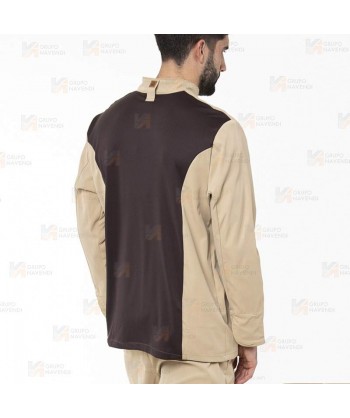 Chaqueta de cocina con tejido microfibra y espalda Coolmax -Hombre- color beige