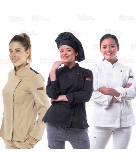 Chaqueta de cocina con tejido microfibra y espalda Coolmax -Mujer-