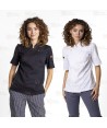Chaqueta manga corta de cocina de microfibra y espalda Coolmax -Mujer-