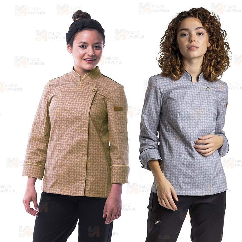 Chaqueta de cocina con tejido elástico y espalda Coolmax -Mujer-