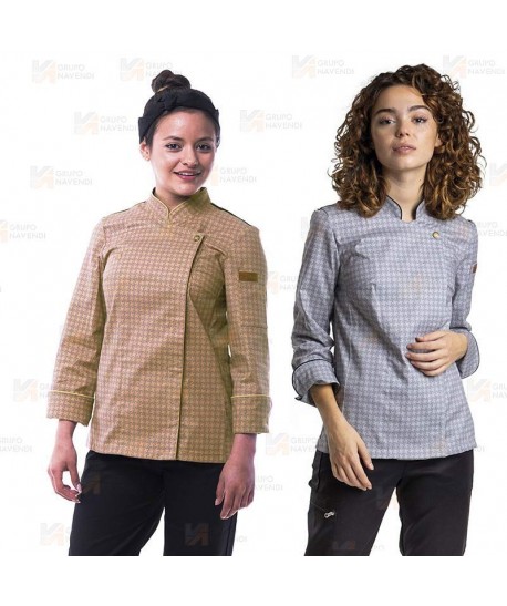 Chaqueta de cocina con tejido elástico y espalda Coolmax -Mujer-