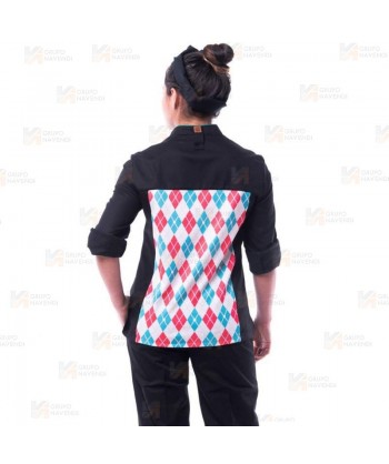 Chaqueta de cocina con tejido elástico y espalda Coolmax -Mujer-