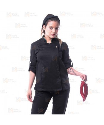 Chaqueta de cocina con tejido elástico y espalda Coolmax -Mujer-