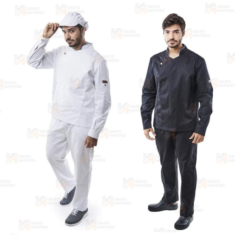 Chaqueta de cocina con tejido elástico y espalda Coolmax -Hombre-