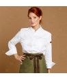 Chaqueta de cocina con tejido microfibra y espalda Coolmax -Mujer- color blanco