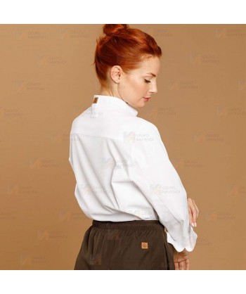 Chaqueta de cocina con tejido microfibra y espalda Coolmax -Mujer- color blanco