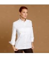 Chaqueta de cocina con tejido microfibra y espalda Coolmax -Mujer- color blanco