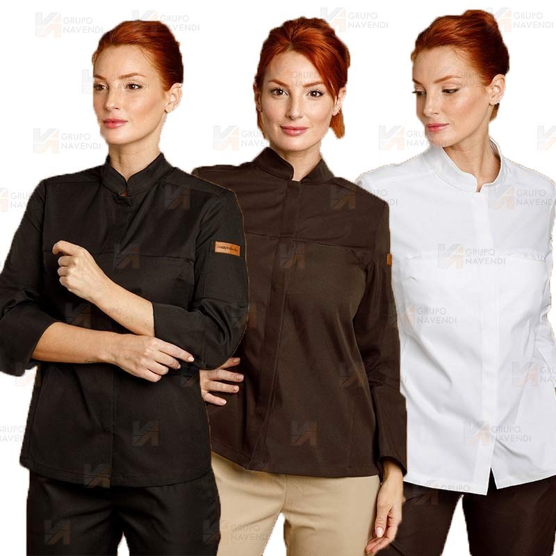 Chaqueta de cocina con tejido microfibra y espalda Coolmax -Mujer-