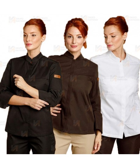 Chaqueta de cocina con tejido microfibra y espalda Coolmax -Mujer-
