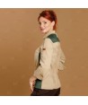Chaqueta de cocina con tejido microfibra y espalda Coolmax -Mujer- color beige y verde