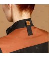 Chaqueta de cocina con tejido microfibra y espalda Coolmax -Mujer- color negro y teja