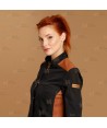 Chaqueta de cocina con tejido microfibra y espalda Coolmax -Mujer- color negro y teja