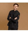 Chaqueta de cocina con tejido microfibra y espalda Coolmax -Hombre- color negro