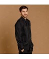 Chaqueta de cocina con tejido microfibra y espalda Coolmax -Hombre- color negro