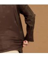 Chaqueta de cocina con tejido microfibra y espalda Coolmax -Hombre- color marrón oscuro