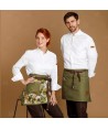 Chaqueta de cocina con tejido microfibra y espalda Coolmax -Hombre- color blanco