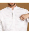 Chaqueta de cocina con tejido microfibra y espalda Coolmax -Hombre- color blanco