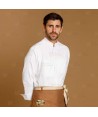 Chaqueta de cocina con tejido microfibra y espalda Coolmax -Hombre- color blanco