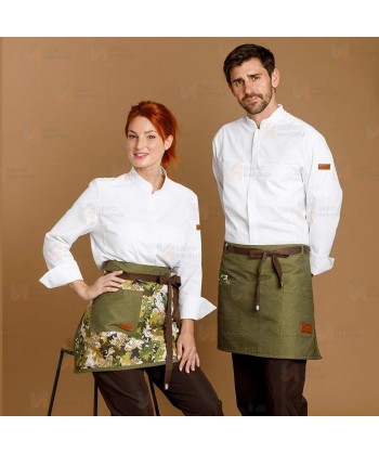 Chaqueta de cocina con tejido microfibra y espalda Coolmax -Mujer- color blanco