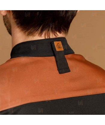 Chaqueta de cocina con tejido microfibra y espalda Coolmax -Mujer- color negro y teja