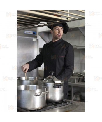 Chaqueta de cocina con la espalda transpirable -Hombre- color negro