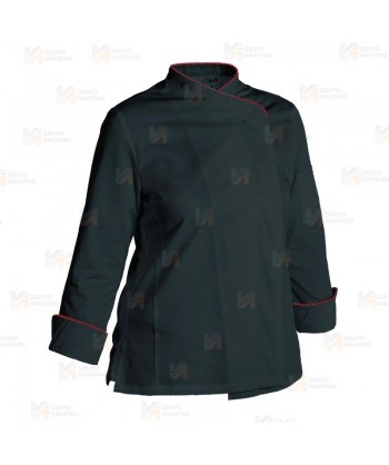 Chaqueta de cocina con la espalda transpirable -Mujer- color negro