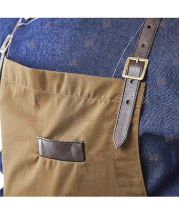 Delantal para hostelería y cocina con peto y detalles en polipiel
