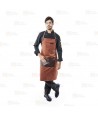 Delantal para hostelería y cocina con peto y detalles en polipiel