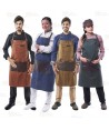 Delantal para hostelería y cocina con peto y detalles en polipiel