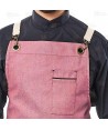 Delantal para hostelería y cocina con tejido denim elástico