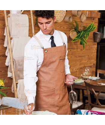 Delantal para hostelería y cocina con tejido denim elástico